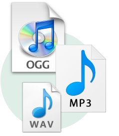 Supports MP3, OGG, and WAV audio formats